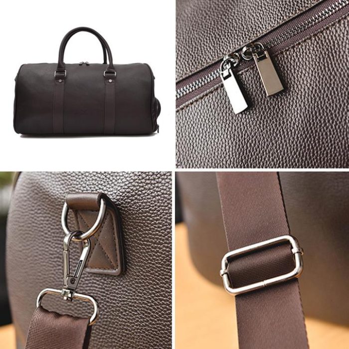Pebbled Leather Weekend Bag Stylish Travel Bags Best Leather Duffle Bag 9