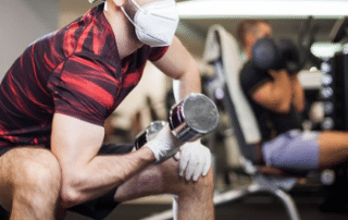 gym mask and glove