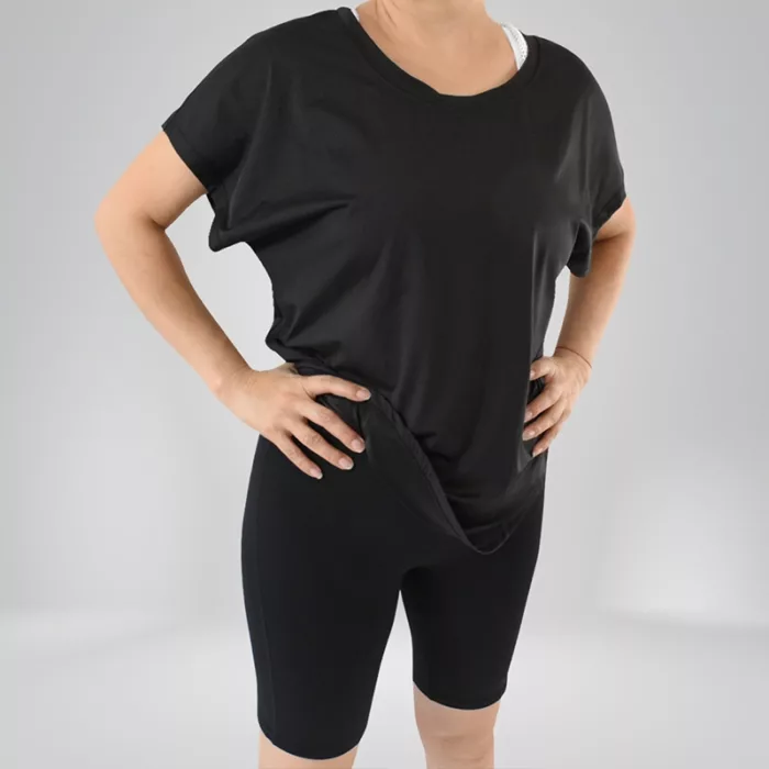 Copper fabric shirt black womens front