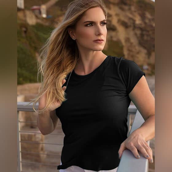 black copper infused workout shirt womens 1