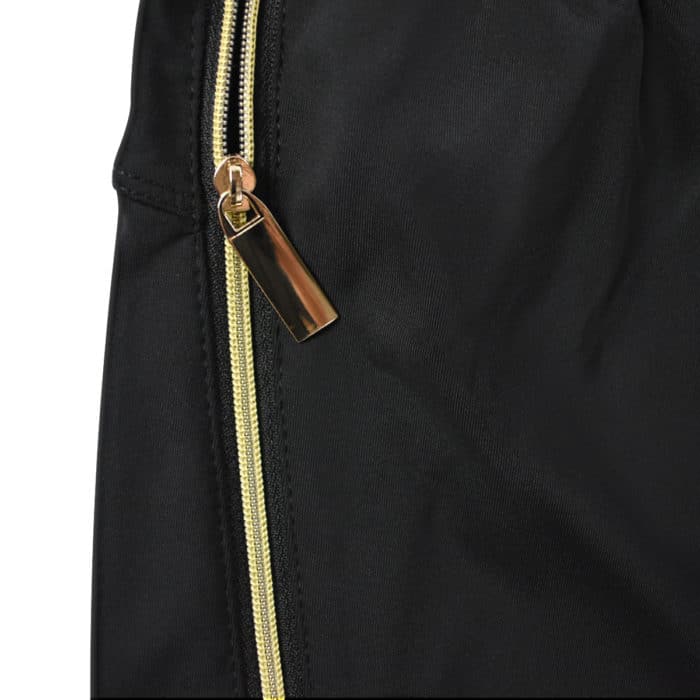 copper fabric joggers zipper pocket 2