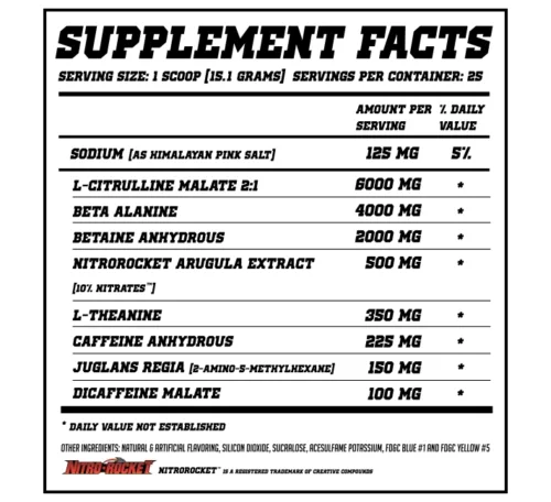 HYPD Supps Yolo Pre Workout Supplement facts 2